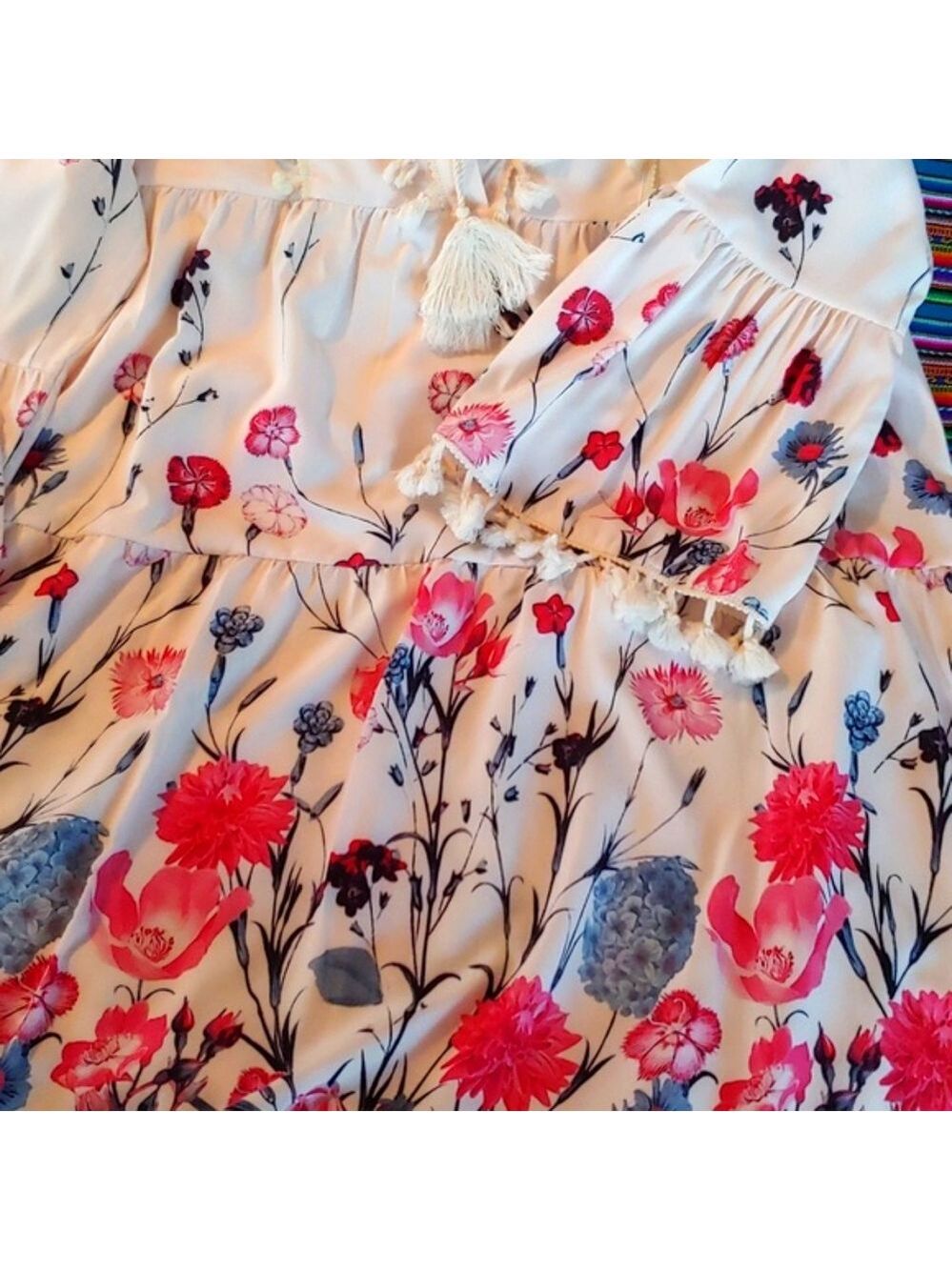 Women's Soft and Flowing Floral High Waist Lounge Dress, XXL - Picture 14 of 16